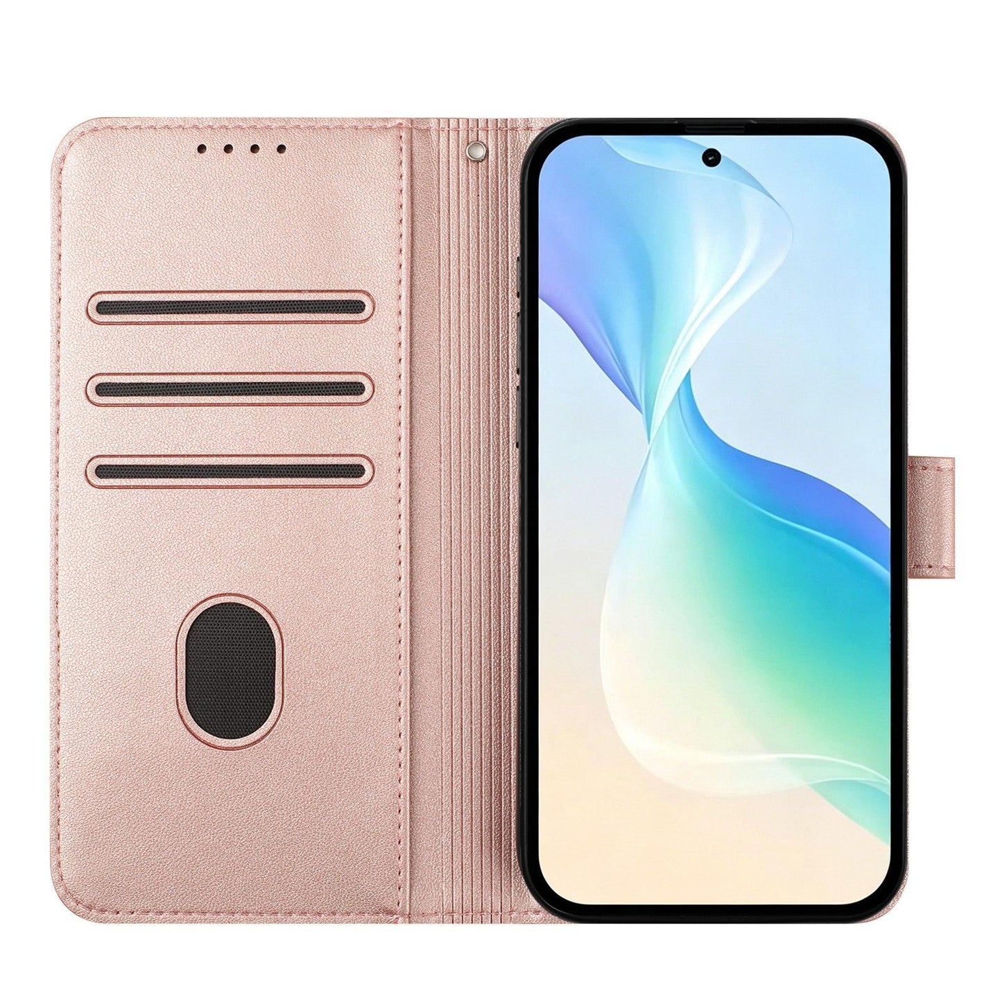 For Xiaomi Poco F8 Ultra 5G / Redmi K90 Pro Max YX0014 Cat Watering Tree Buckle Vegan Leather Phone Case with Lanyard(Rose Gold)