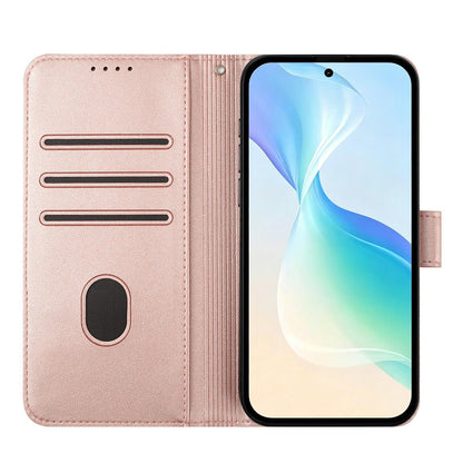 For Xiaomi Poco F8 Ultra 5G / Redmi K90 Pro Max YX0014 Cat Watering Tree Buckle Vegan Leather Phone Case with Lanyard(Rose Gold)