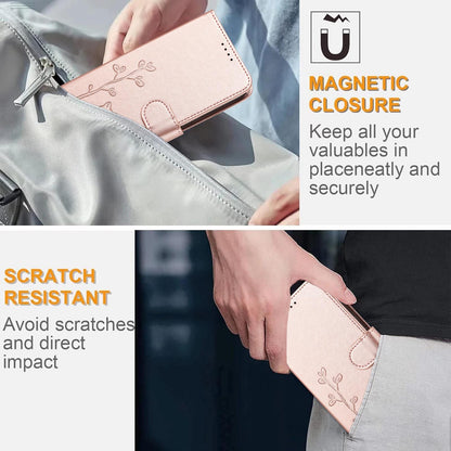 For Xiaomi Poco F8 Ultra 5G / Redmi K90 Pro Max YX0014 Cat Watering Tree Buckle Vegan Leather Phone Case with Lanyard(Rose Gold)