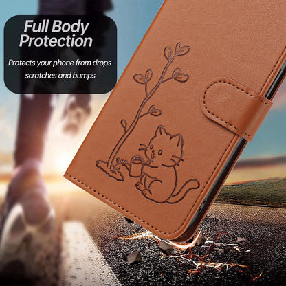 For Xiaomi Poco F8 Ultra 5G / Redmi K90 Pro Max YX0014 Cat Watering Tree Buckle Vegan Leather Phone Case with Lanyard(Coffee Brown)