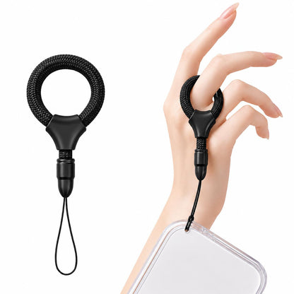 XDcase Mini Self-Locking Finger Ring Phone Lanyard - Black - EDA009661801B
