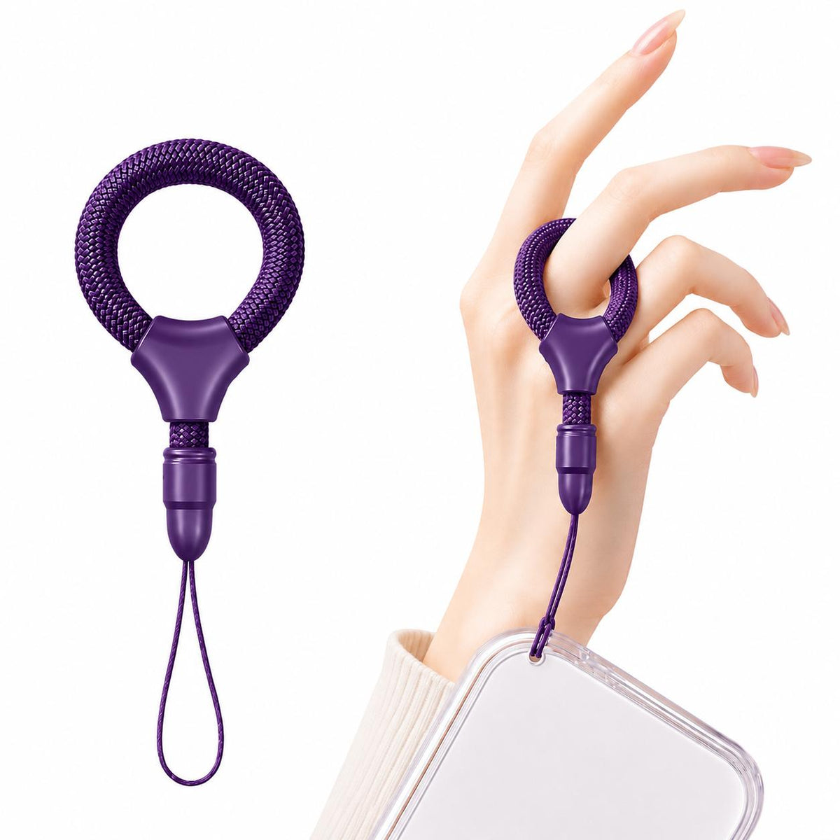 XDcase Mini Self-Locking Finger Ring Phone Lanyard - Dark Purple - EDA009661801D