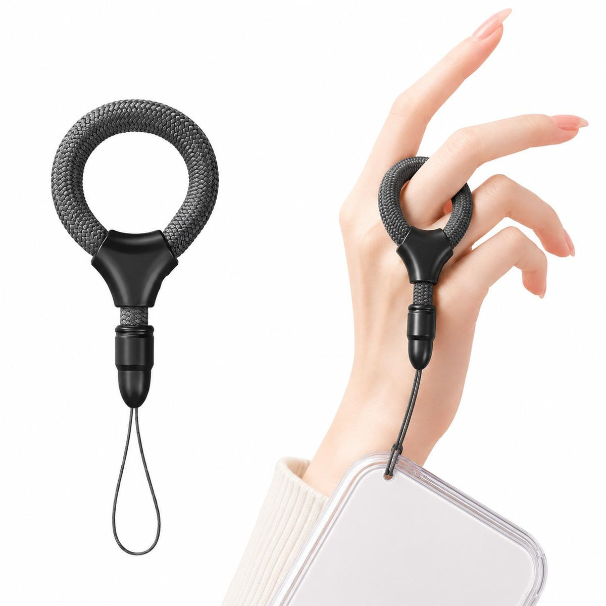 XDcase Mini Self-Locking Finger Ring Phone Lanyard - Grey - EDA009661801E