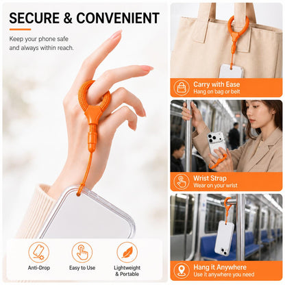 XDcase Mini Self-Locking Finger Ring Phone Lanyard - Orange - EDA009661801A