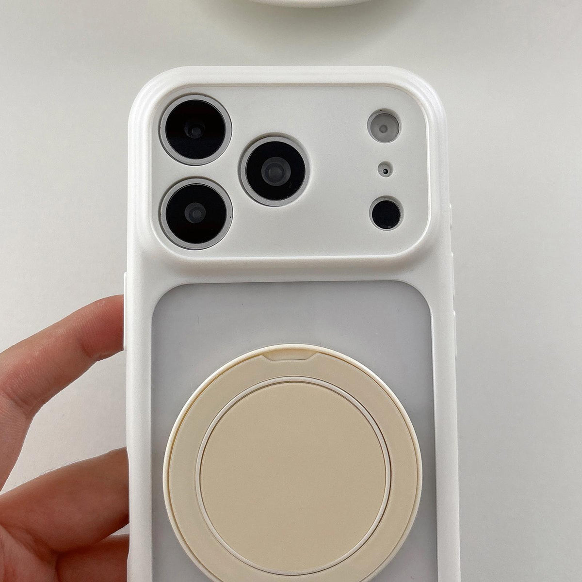 For iPhone 12 Pro Soft-Color Acrylic 360 Rotation Holder Phone Case - Black - EDA009665322E