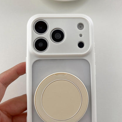For iPhone 12 Soft-Color Acrylic 360 Rotation Holder Phone Case - Black - EDA009665320E