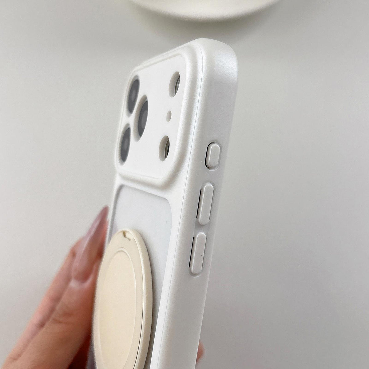 For iPhone 12 Pro Soft-Color Acrylic 360 Rotation Holder Phone Case - Black - EDA009665322E