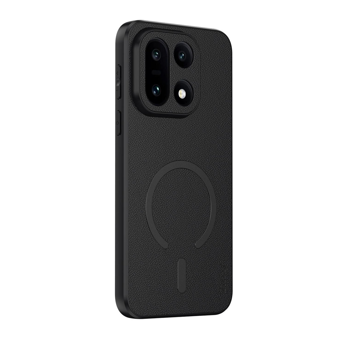 For One Plus 15 Sheepskin Vegan Leather Magnetic Phone Case - Black - EDA009665401B