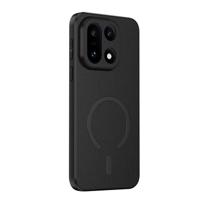 For One Plus 15 Sheepskin Vegan Leather Magnetic Phone Case - Black - EDA009665401B
