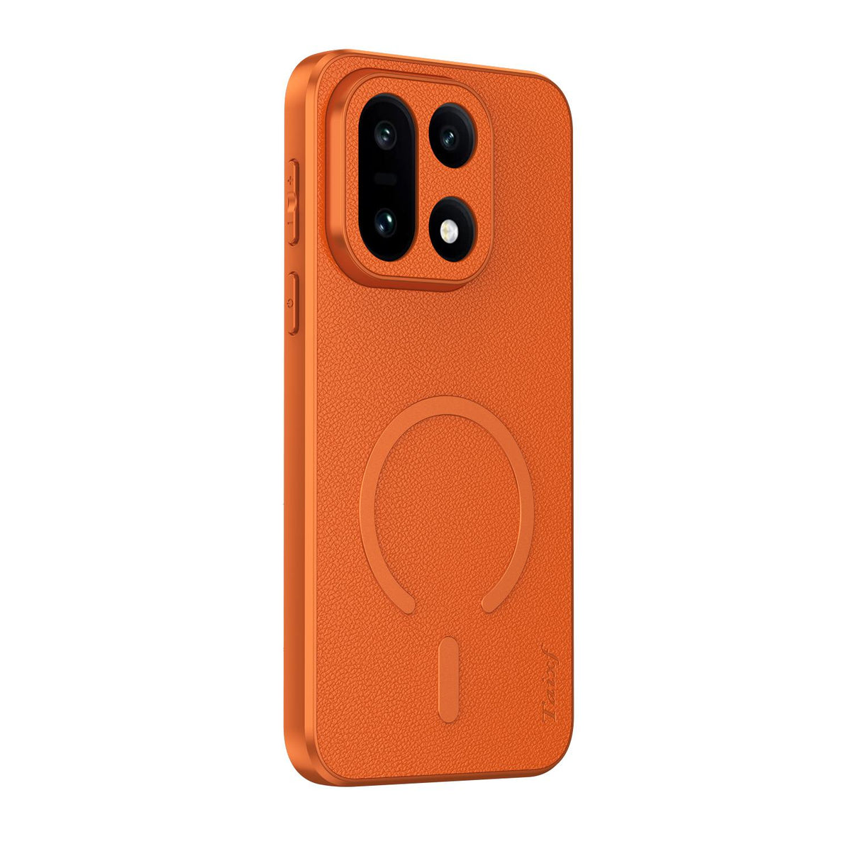 For One Plus 15 Sheepskin Vegan Leather Magnetic Phone Case - Orange - EDA009665401C