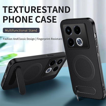 For Infinix Note 40 5G WANLONFENG Kickstand Carbon Fiber Texture Magnetic Phone Case - Sapphire Blue - EDA009665510C