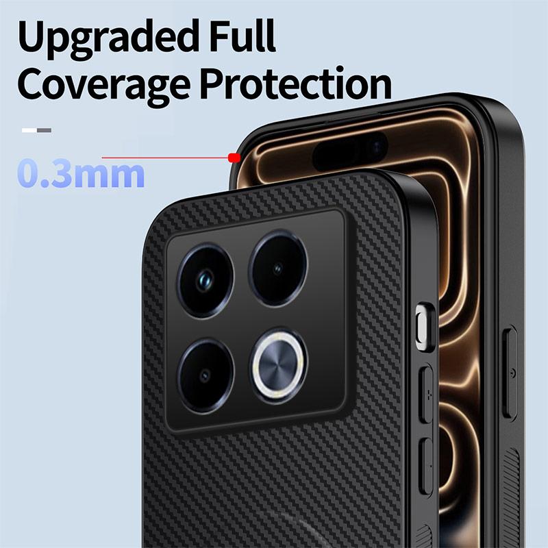 For Infinix Note 40 5G WANLONFENG Kickstand Carbon Fiber Texture Magnetic Phone Case - Sapphire Blue - EDA009665510C