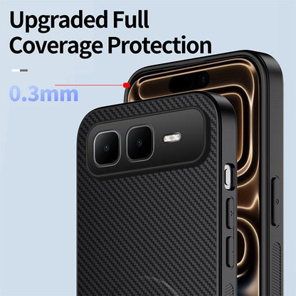 For Infinix Smart 10 Plus WANLONFENG Kickstand Carbon Fiber Texture Magnetic Phone Case - Purple - EDA009665515D