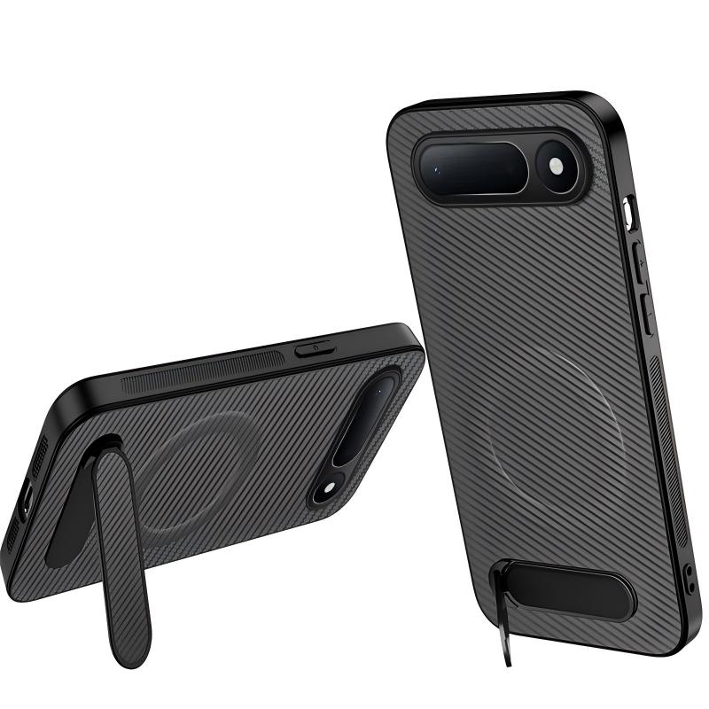 For Tecno Spark 50 5G WANLONFENG Kickstand Carbon Fiber Texture Magnetic Phone Case - Grey - EDA009665801B