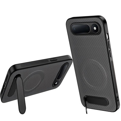 For Tecno Spark 50 5G WANLONFENG Kickstand Carbon Fiber Texture Magnetic Phone Case - Grey - EDA009665801B
