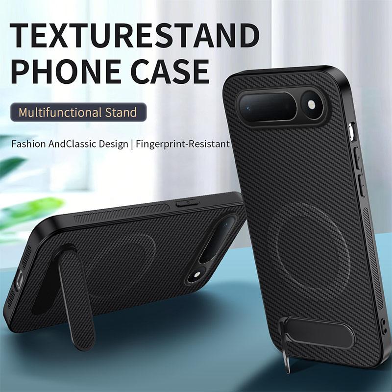 For Tecno Spark 50 5G WANLONFENG Kickstand Carbon Fiber Texture Magnetic Phone Case - Grey - EDA009665801B