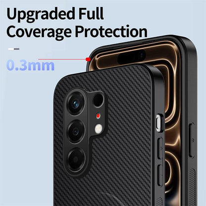 For Tecno Camon 50 4G WANLONFENG Kickstand Carbon Fiber Texture Magnetic Phone Case - Sapphire Blue - EDA009665907C
