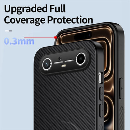 For Tecno Pova Slim / Spark Slim WANLONFENG Kickstand Carbon Fiber Texture Magnetic Phone Case - Grey - EDA009665914B