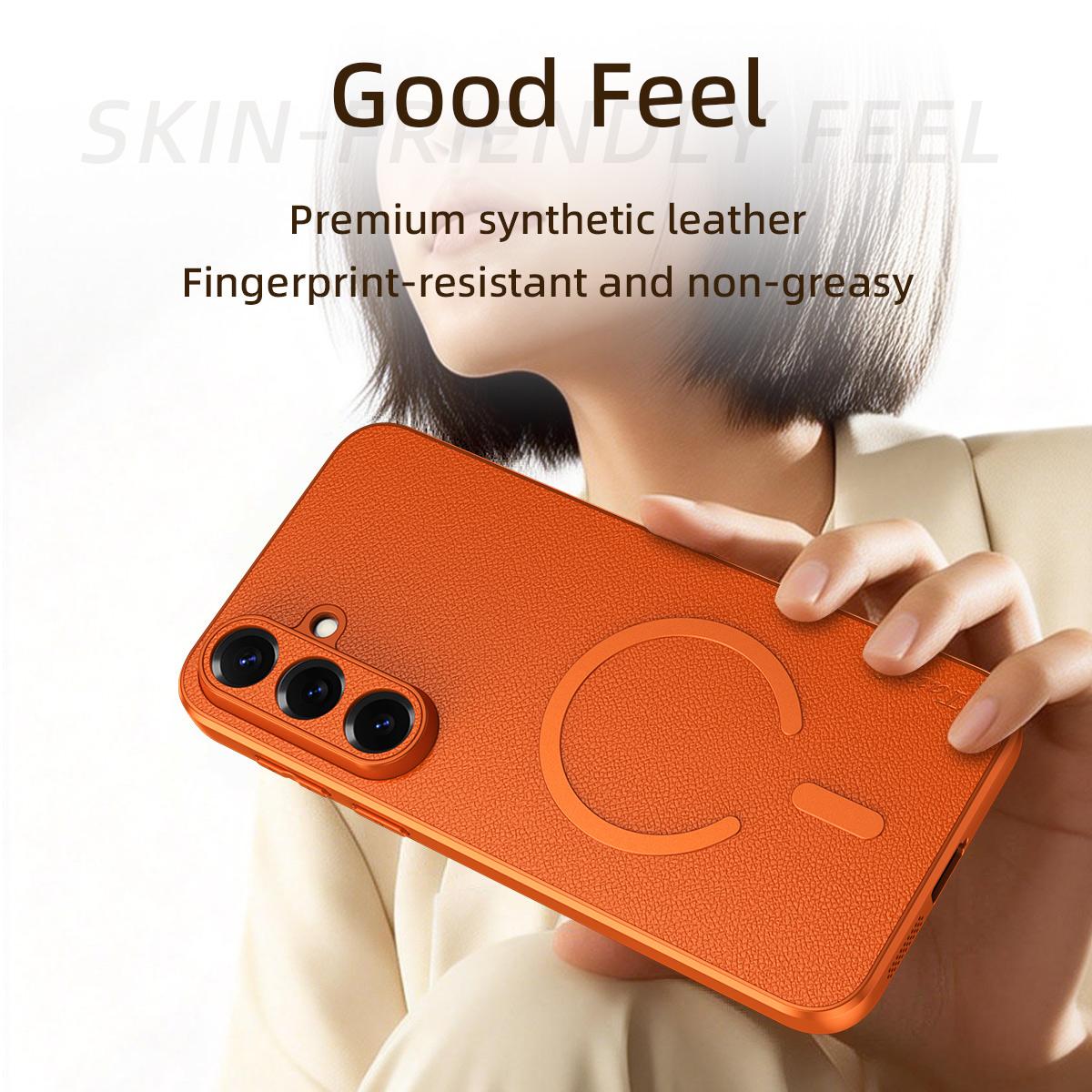 For Galaxy S25 FE 5G Sheepskin Vegan Leather Magnetic Phone Case - Blue - EDA009667002A
