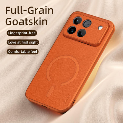 For Honor Win 5G Goatskin Vegan Leather Magnetic Phone Case - Blue - EDA009667601A