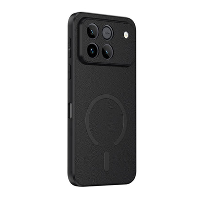 For Honor Win 5G Goatskin Vegan Leather Magnetic Phone Case - Black - EDA009667601B