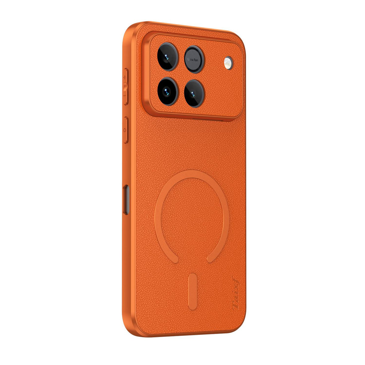 For Honor Win 5G Goatskin Vegan Leather Magnetic Phone Case - Orange - EDA009667601C