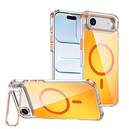 For iPhone Air Chameleon Lens Kickstand Magnetic Phone Case - Orange - EDA009667701B