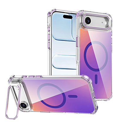 For iPhone Air Chameleon Lens Kickstand Magnetic Phone Case - Purple - EDA009667701E