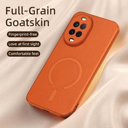 For Huawei Nova 15 Goatskin Vegan Leather Magnetic Phone Case - Blue - EDA009667910A