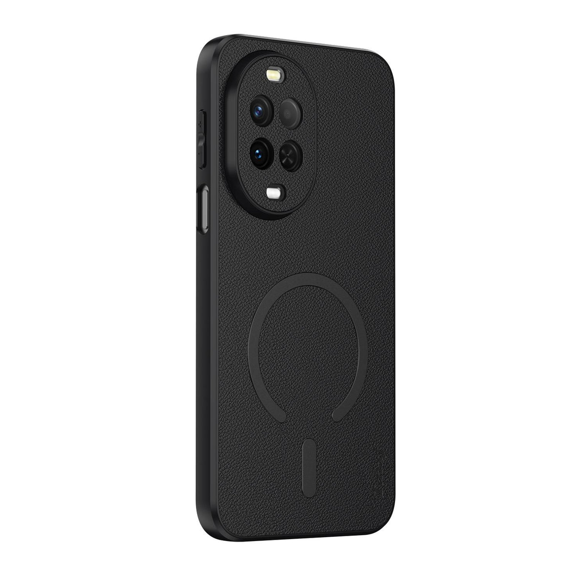For Huawei Nova 15 Goatskin Vegan Leather Magnetic Phone Case - Black - EDA009667910B