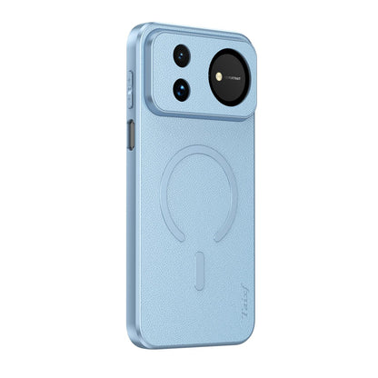 For Huawei Nova 16 Goatskin Vegan Leather Magnetic Phone Case - Blue - EDA009667913A