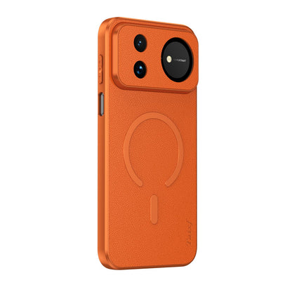 For Huawei Nova 16 Goatskin Vegan Leather Magnetic Phone Case - Orange - EDA009667913C