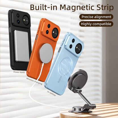 For Huawei Nova 16 Goatskin Vegan Leather Magnetic Phone Case - Orange - EDA009667913C