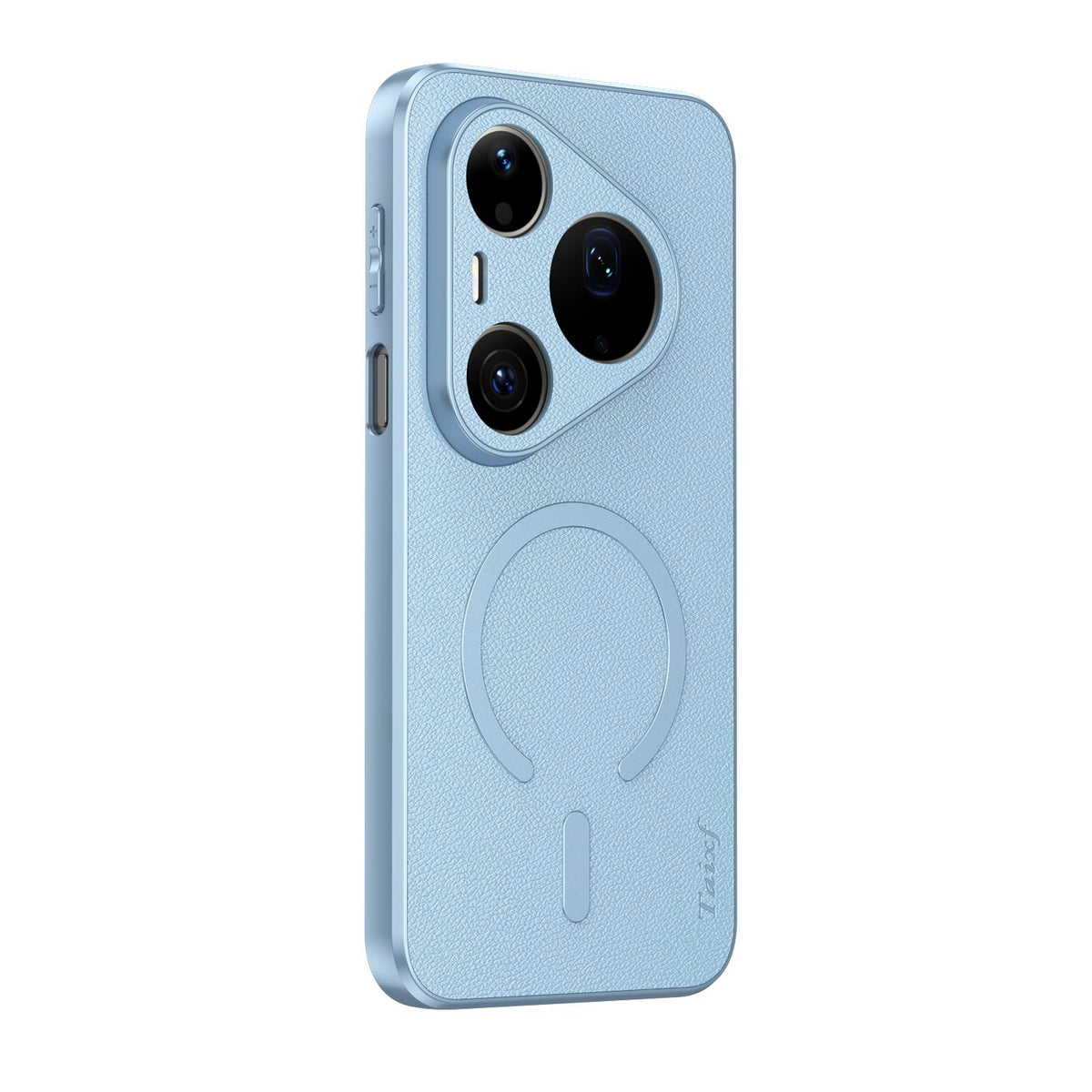 For Huawei Pura 90 Pro 5G Goatskin Vegan Leather Magnetic Phone Case - Blue - EDA009667915C