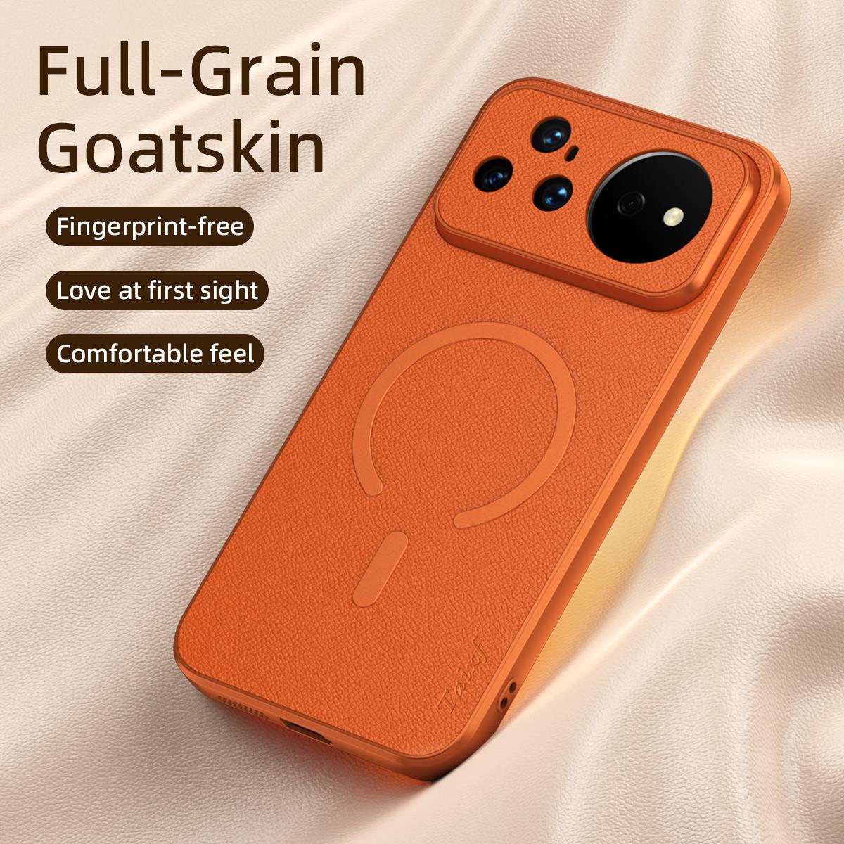 For Huawei Nova 16 Pro Goatskin Vegan Leather Magnetic Phone Case - Black - EDA009667916B
