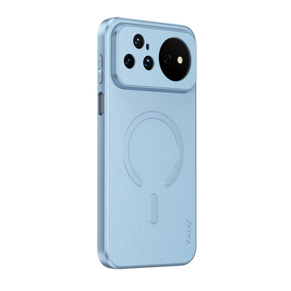 For Huawei Nova 16 Pro Goatskin Vegan Leather Magnetic Phone Case - Blue - EDA009667916C