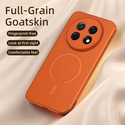 For Huawei Enjoy 90 Pro Max 5G Goatskin Vegan Leather Magnetic Phone Case - Blue - EDA009667921C