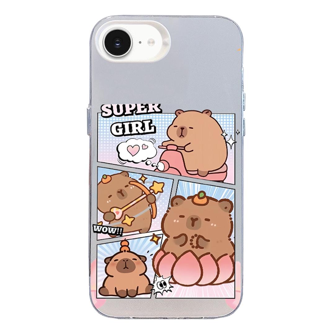 For iPhone 17e / 16e Colorful Silver Pattern PC Hybrid TPU Phone Case - White Pufferfish - EDA009668601F