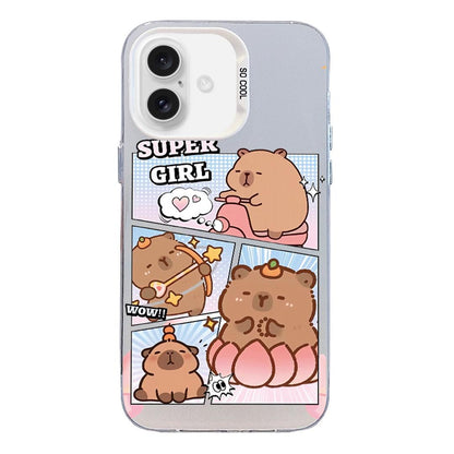 For iPhone 17 Colorful Silver Pattern PC Hybrid TPU Phone Case - White Pufferfish - EDA009668604F