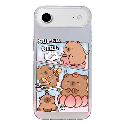 For iPhone Air Colorful Silver Pattern PC Hybrid TPU Phone Case - White Pufferfish - EDA009668605F