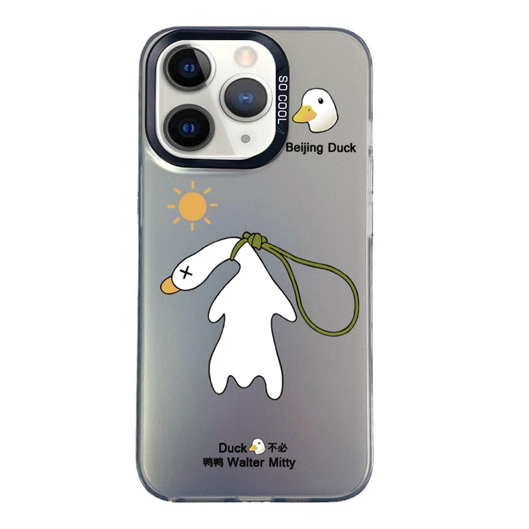 For iPhone 11 Pro Max Colorful Silver Pattern PC Hybrid TPU Phone Case - Black Duck - EDA009668624A