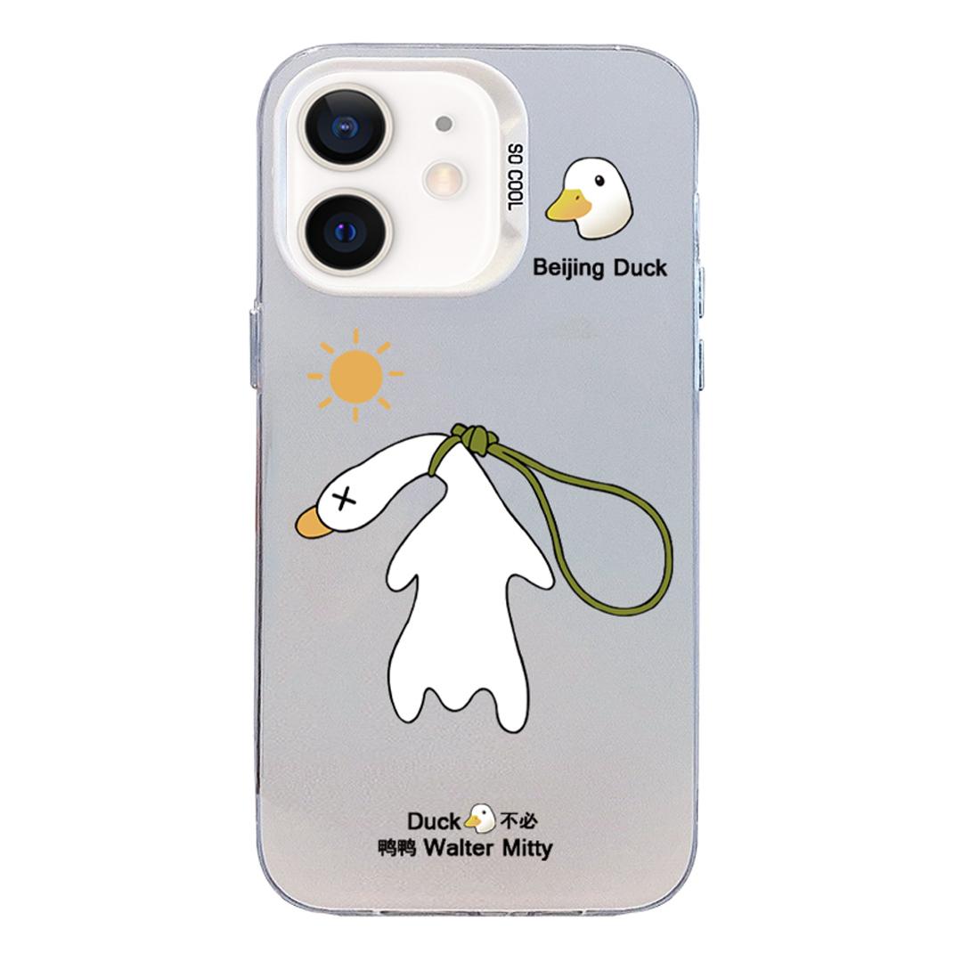 For iPhone 11 Colorful Silver Pattern PC Hybrid TPU Phone Case - White Duck - EDA009668625B