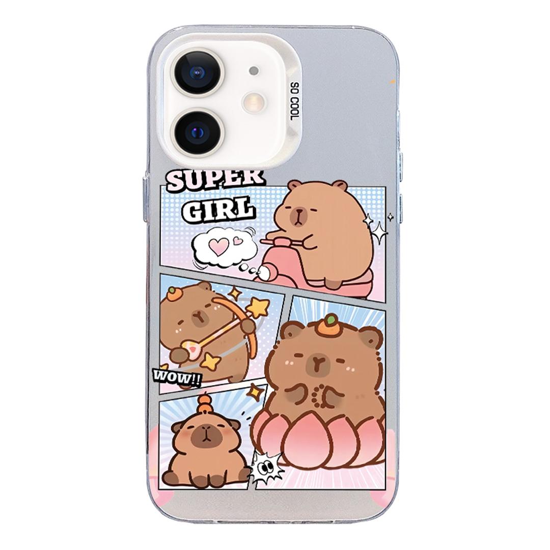 For iPhone 11 Colorful Silver Pattern PC Hybrid TPU Phone Case - White Pufferfish - EDA009668625F