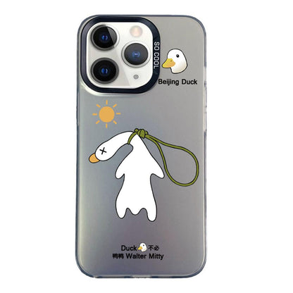 For iPhone 11 Pro Colorful Silver Pattern PC Hybrid TPU Phone Case - Black Duck - EDA009668626A