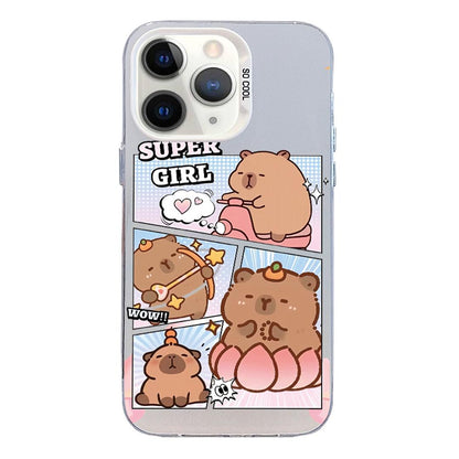 For iPhone 11 Pro Colorful Silver Pattern PC Hybrid TPU Phone Case - White Pufferfish - EDA009668626F