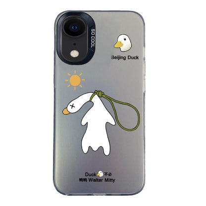 For iPhone XR Colorful Silver Pattern PC Hybrid TPU Phone Case - Black Duck - EDA009668628A