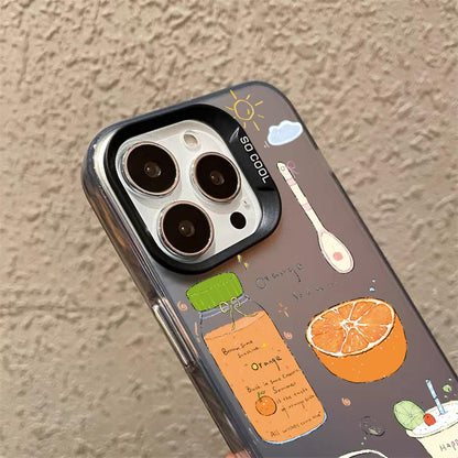 For iPhone 16 Plus Colorful Silver Pattern PC Hybrid TPU Phone Case - Cute White Dog - EDA009668608L