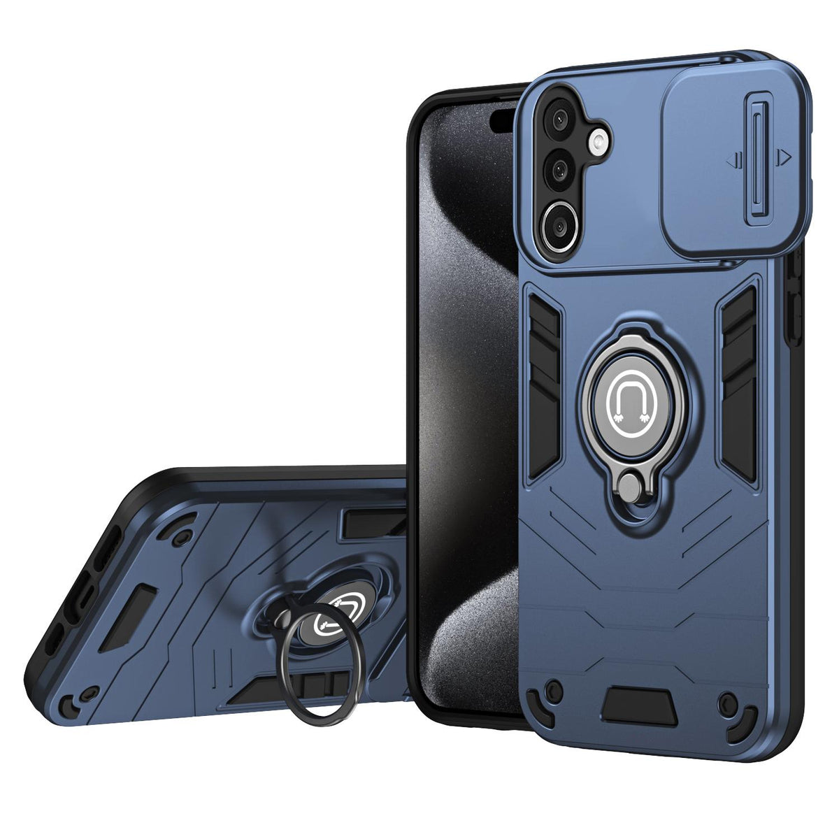 For Galaxy A27 5G Camshield Ring Holder Phone Case - Royal Blue - EDA009670601A