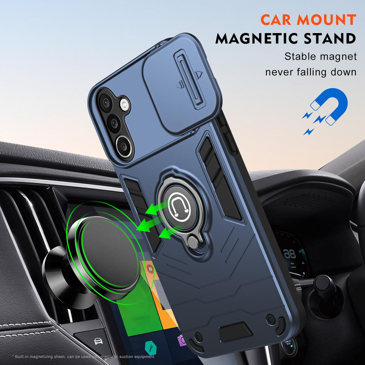 For Galaxy A27 5G Camshield Ring Holder Phone Case - Royal Blue - EDA009670601A