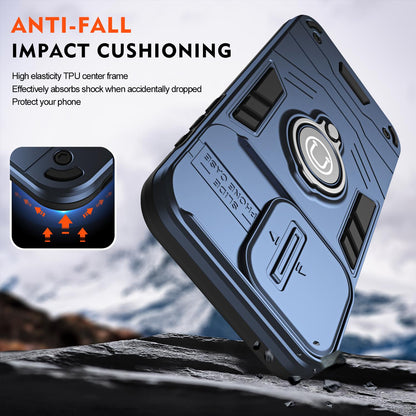 For Galaxy A27 5G Camshield Ring Holder Phone Case - Royal Blue - EDA009670601A